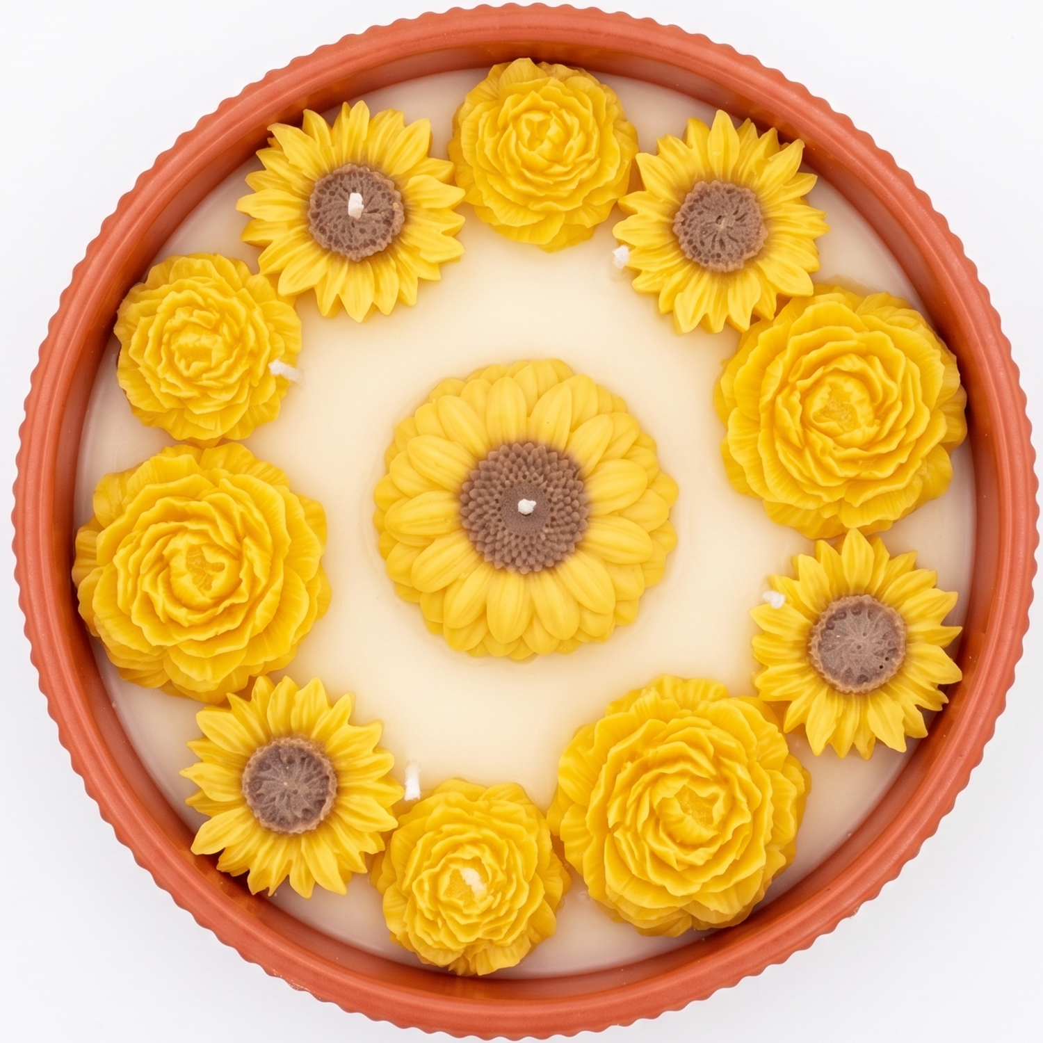 Vela Girasol - Rojo Ladrillo / Lima, Miel, Leche