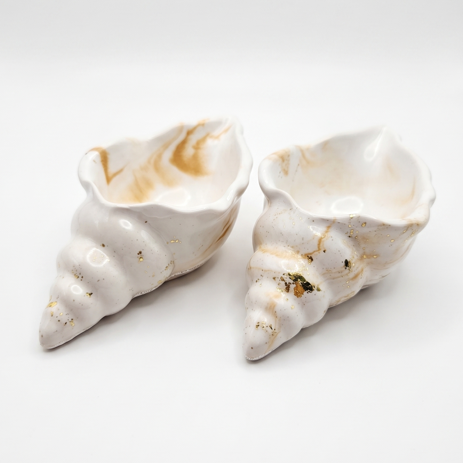 Recipiente Aura - Blanca / Dorada