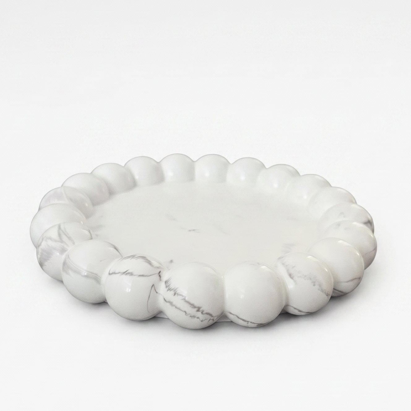 Bandeja de diseño Perla - Blanca / Plata