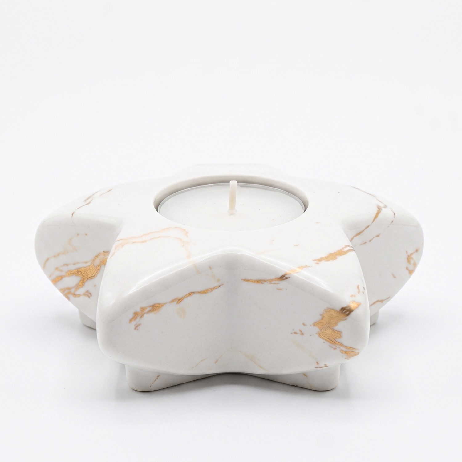Candelabro de diseño Estrella - Blanco / Dorado