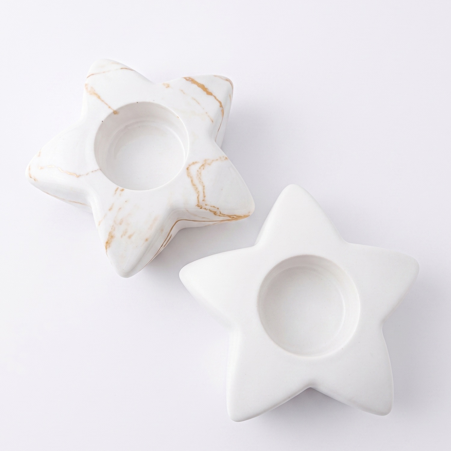 Candelabro de diseño Estrella - Blanco / Dorado