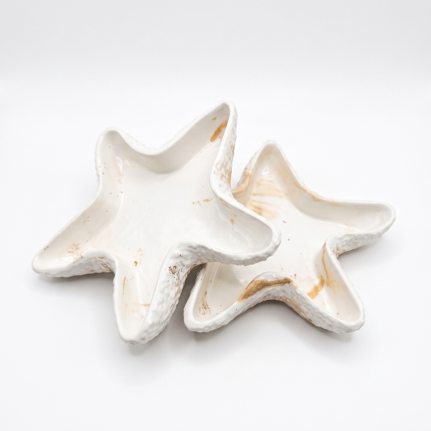 Cuenco de diseño estrella de mar - Blanco / Dorado