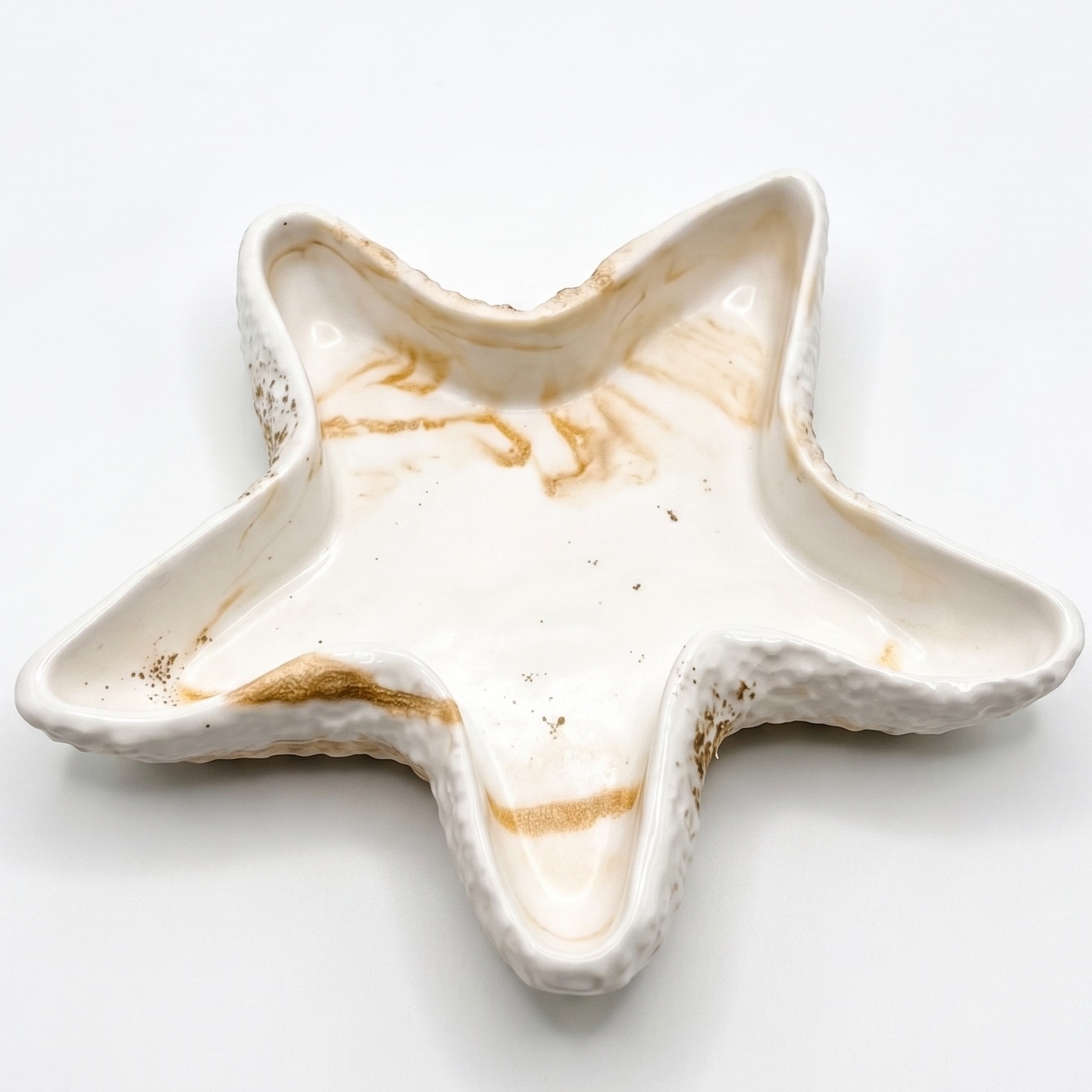 Cuenco de diseño estrella de mar - Blanco / Dorado