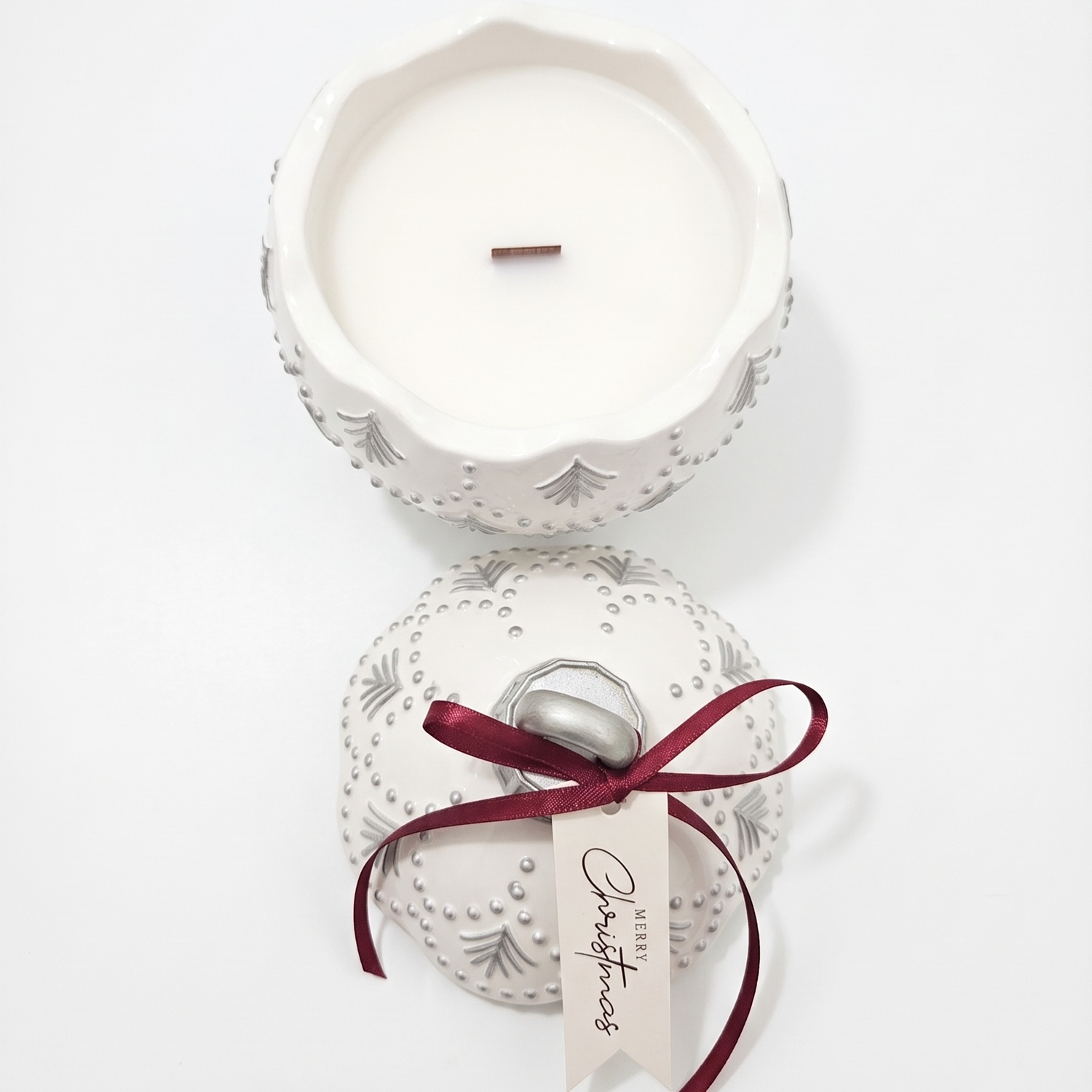 Vela Christmas Bauble Enchanted MINI - Blanca / Plateada / Magia Invernal / MINI
