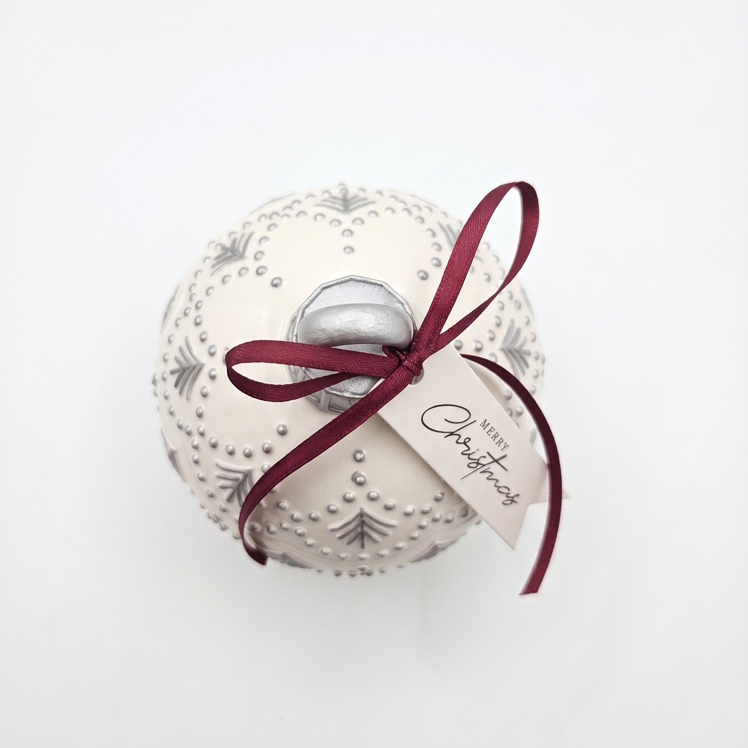 Vela Christmas Bauble Enchanted MINI - Blanca / Plateada / Magia Invernal / MINI