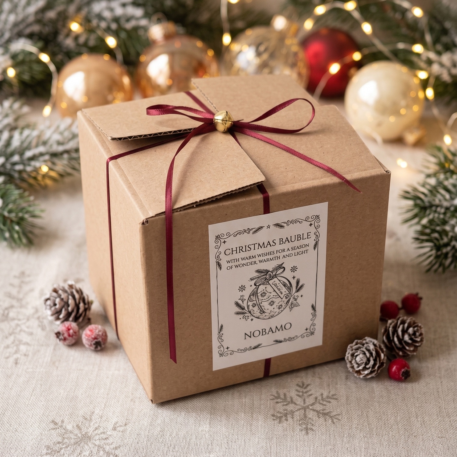 Vela Christmas Bauble Enchanted MINI - Blanca / Plateada / Magia Invernal / MINI