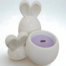 Vela aromática Conejito - Blanca / Ciruela Ruibarbo
