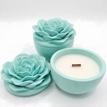 Vela Azur Flor - Turquesa / Vainilla