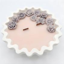 Vela Velvet - Blanca/Arándano, Naranja