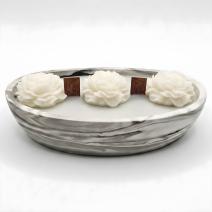 Vela de mármol ahumado - Blanco / Gris / Cedro, Ámbar negro