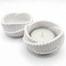 Diseñado Candelabro Hilo – Blanco