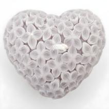 Vela decorativa Corazón Floreciente - Gris / Vainilla