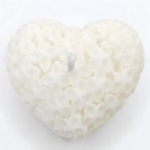 Vela decorativa Corazón Floreciente - Blanca / Coco