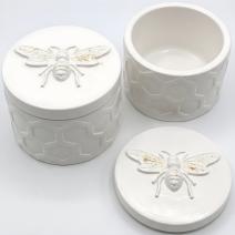 Recipiente Abeja - Blanco / Dorado