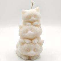 Vela Tres Gatitos - Blanco / Coco