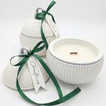 Vela Christmas Bauble Elegance - Blanca / Plateada / Magia Invernal