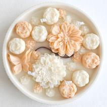 Vela Reina de las Flores - Blanca / Naranja Rosada / Vainilla, Coco Islandés
