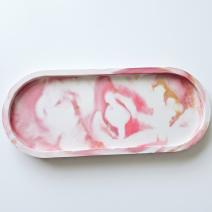 Bandeja de diseño Klasik XL - Blanca / Rosa / Dorada