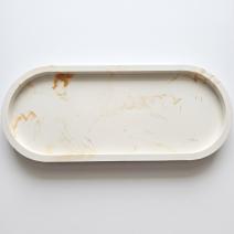 Bandeja de diseño Klasik XL - Blanca / Dorada