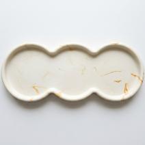 Bandeja de diseño Trio - Blanca / Dorada
