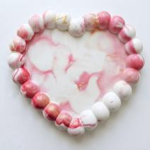 Bandeja de diseño Corazón de Perlas - Blanca / Rosa / Dorada