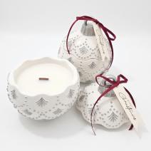 Vela Christmas Bauble Enchanted MINI - Blanca / Plateada / Magia Invernal / MINI