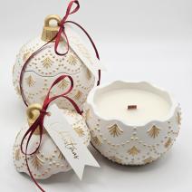 Vela Christmas Bauble Enchanted - Blanca / Dorada / Magia Invernal