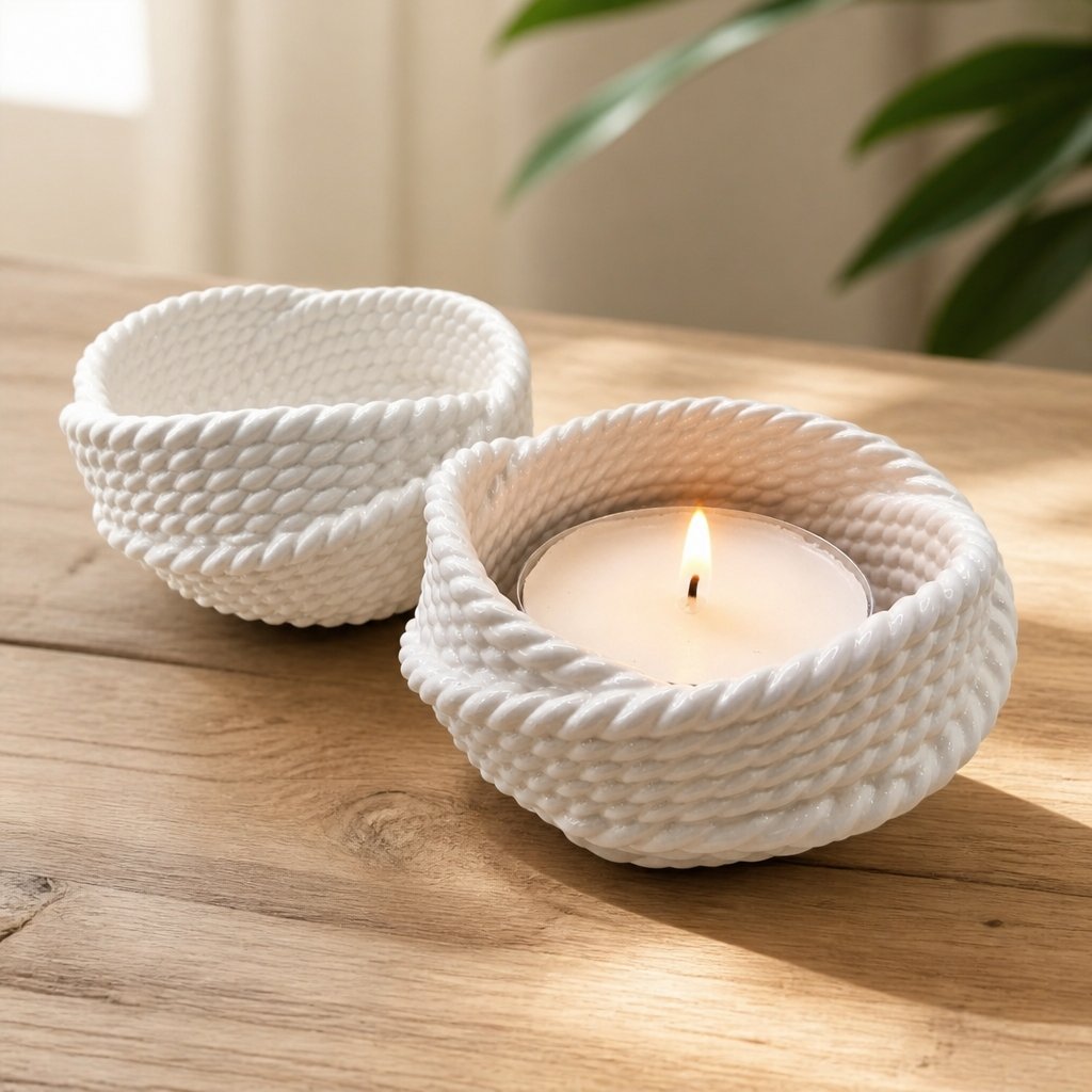 Diseñado Candelabro Hilo – Blanco