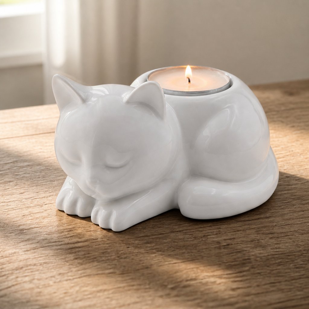 Candelabro de diseño Gato – Blanco