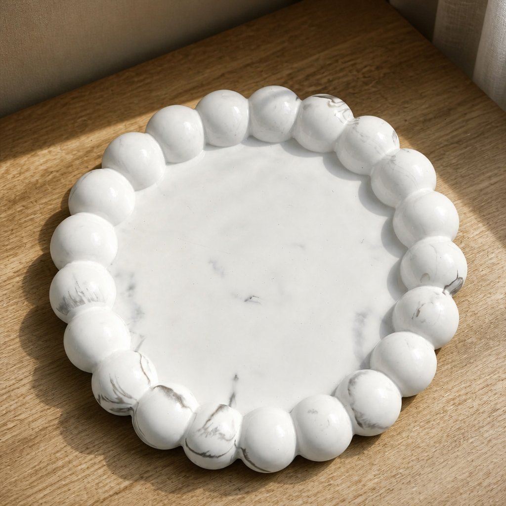 Bandeja de diseño Perla - Blanca / Plata