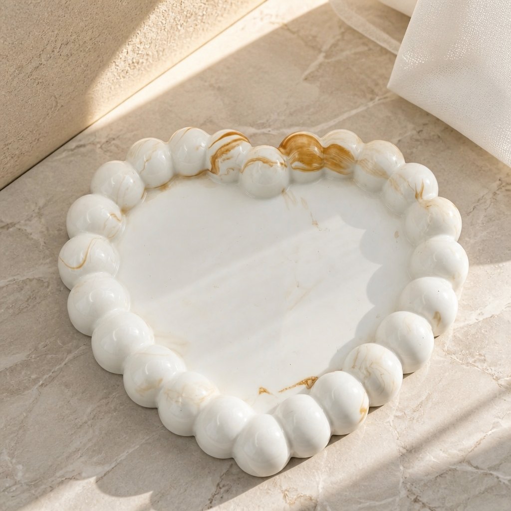 Bandeja de diseño Corazón de Perla - Blanco / Dorado