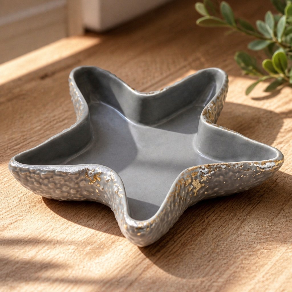 Cuenco de diseño Estrella de Mar - Gris / Dorado
