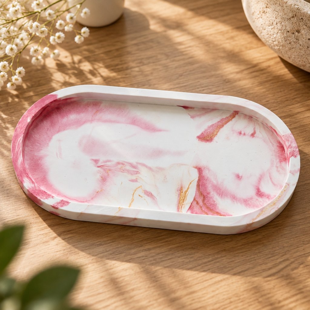 Bandeja de diseño Klasik - Blanca / Rosa / Dorada